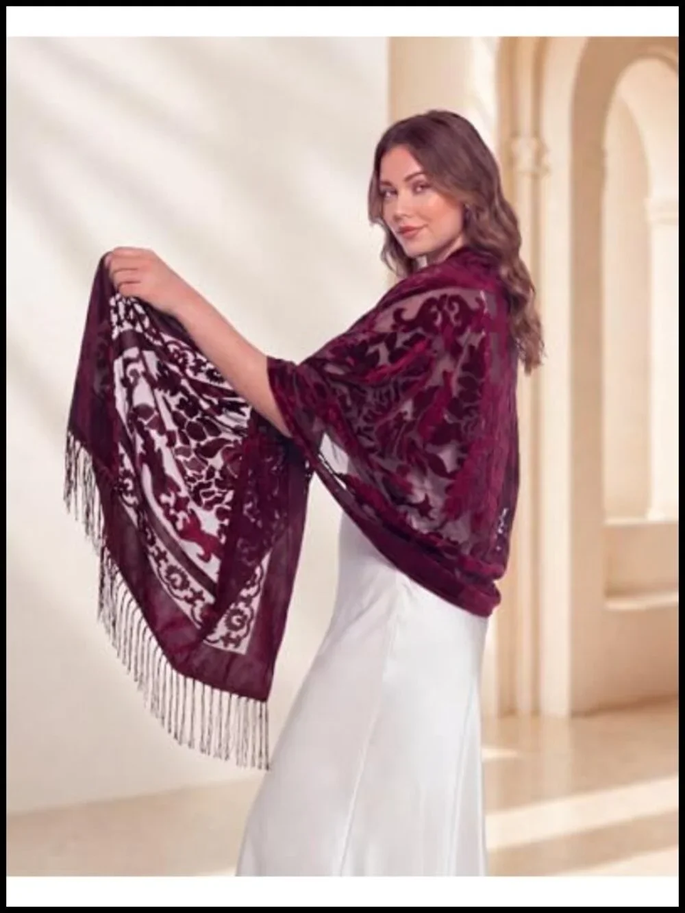 Velvet Shawl Wrap for Evening Dresses, Wedding Guest Scarf, Women Formal
